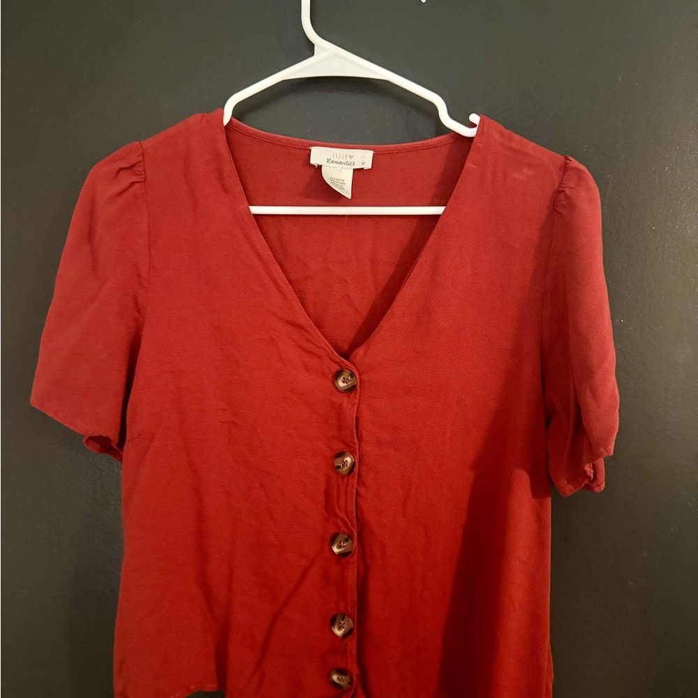 URBAN Romantics Red Button-Down Shirt